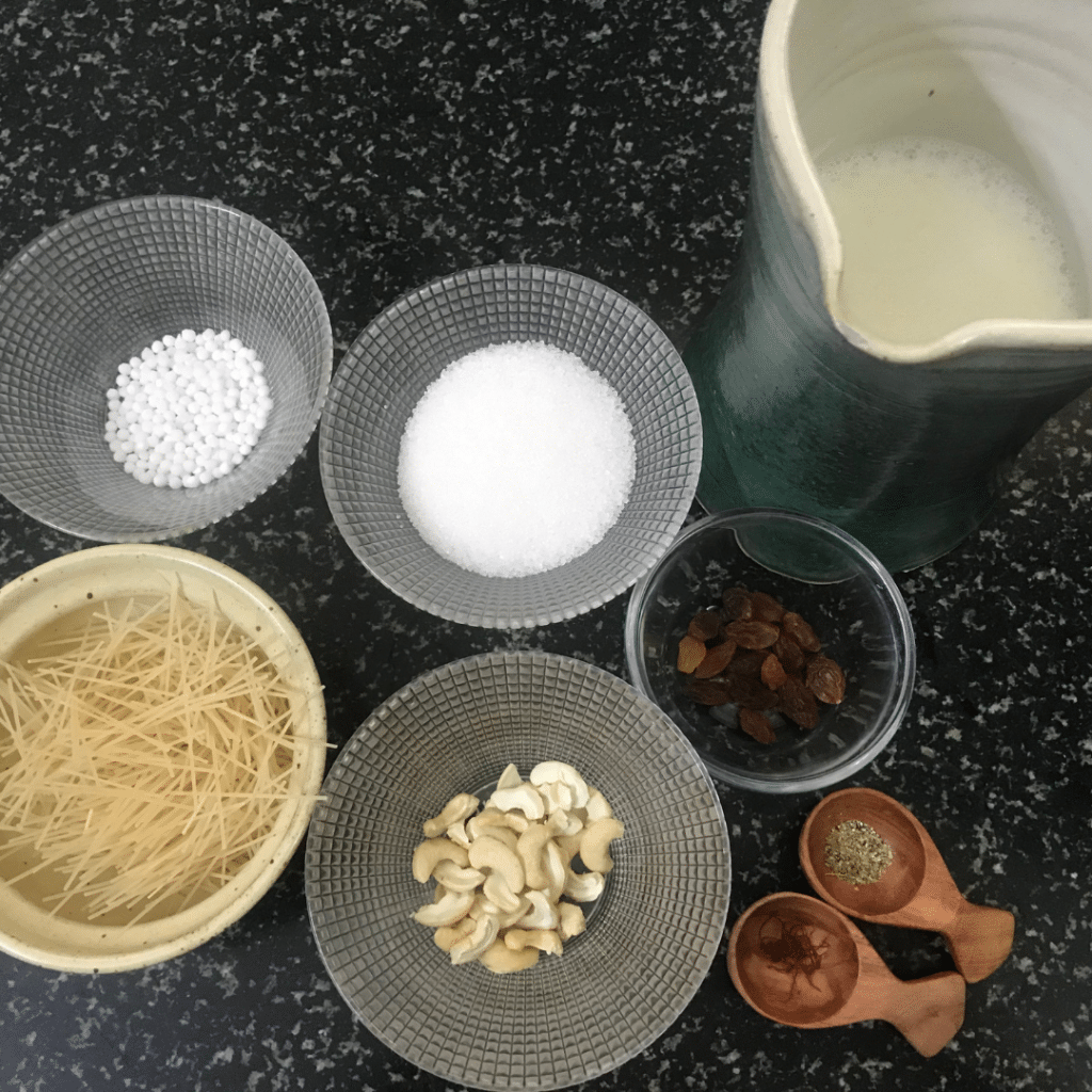 Payasam-Zutaten