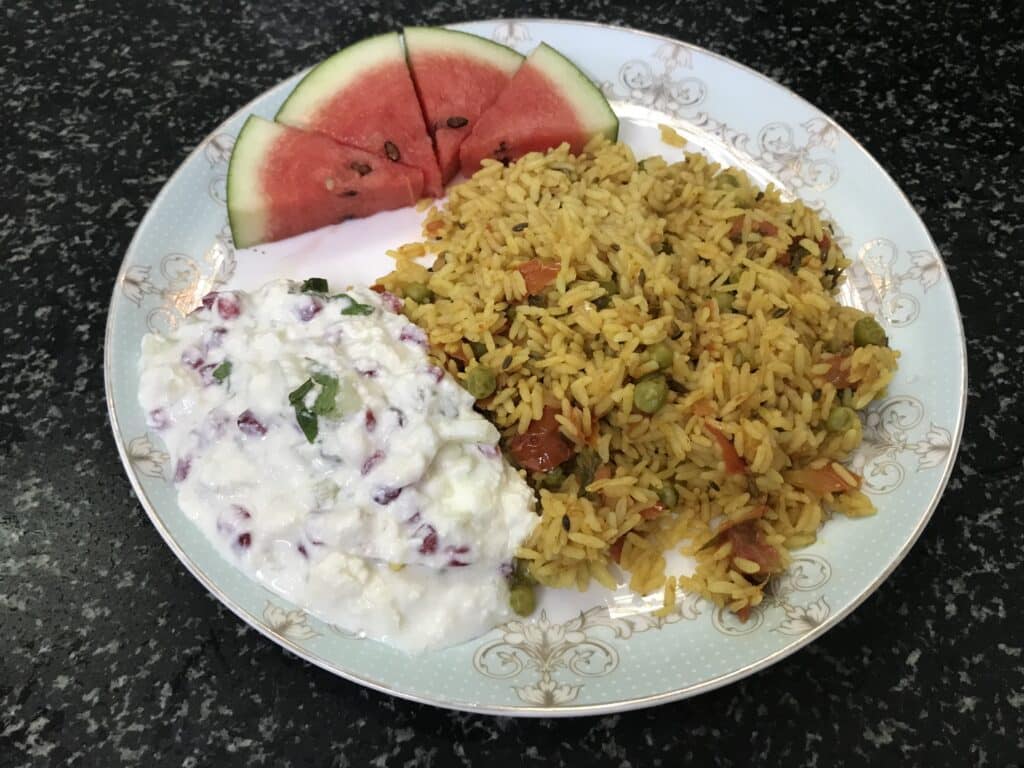 Tomaten-Biryani-indischer Gewürzreis