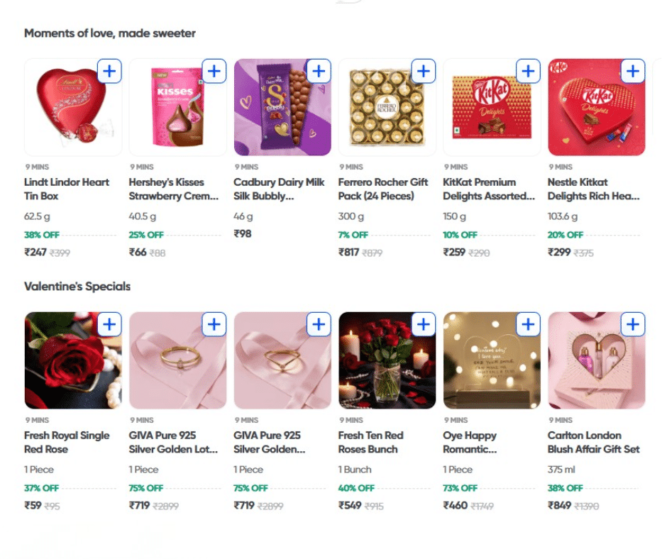 Valentin Geschenke Swiggi App